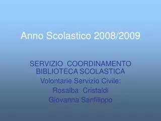 anno scolastico 2008 2009