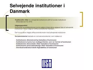 selvejende institutioner i danmark
