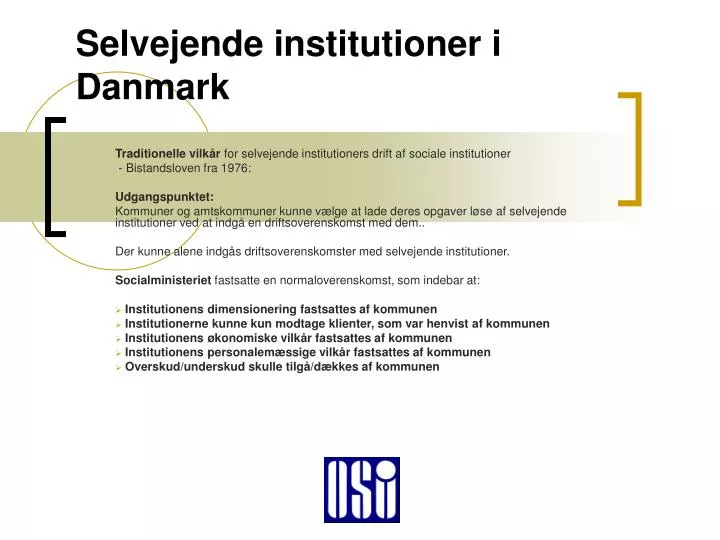 selvejende institutioner i danmark