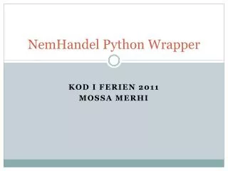 nemhandel python wrapper