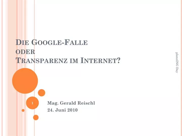 die google falle oder transparenz im internet