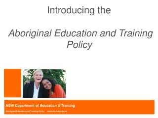Introducing the Aboriginal Education and Training Policy