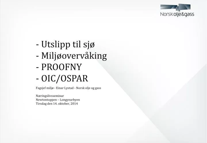 utslipp til sj milj overv king proofny oic ospar