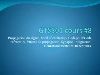 gts501 cours 8