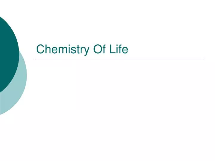 chemistry of life