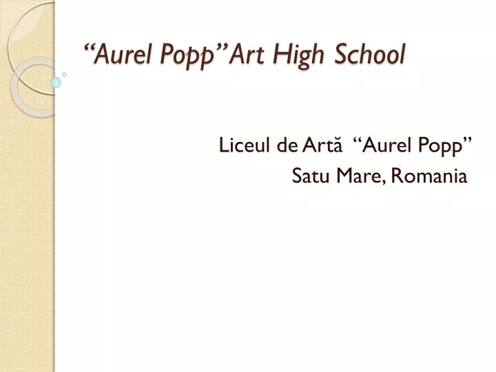 aurel popp art high school