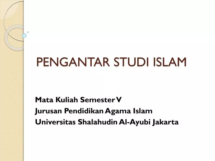pengantar studi islam