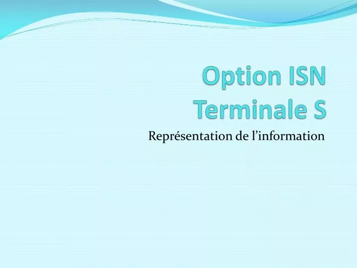 option isn terminale s