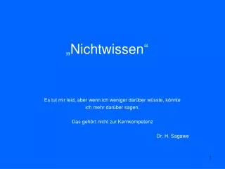 nichtwissen