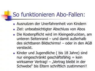 so funktionieren abo fallen