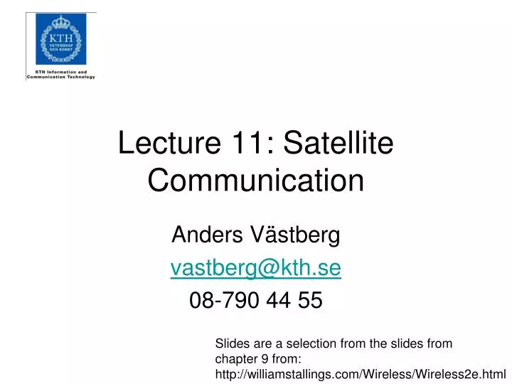 lecture 11 satellite communication