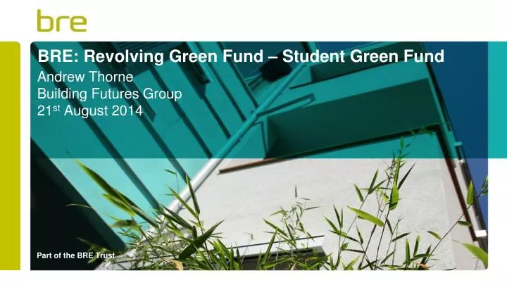 bre revolving green fund student green fund