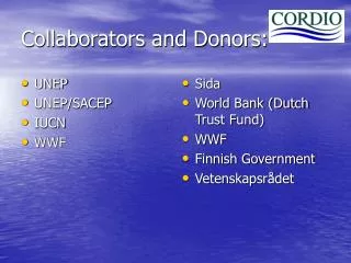 Collaborators and Donors: