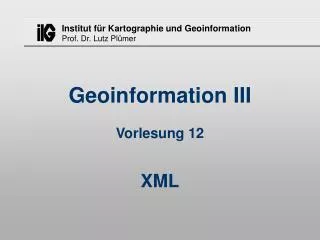 geoinformation iii