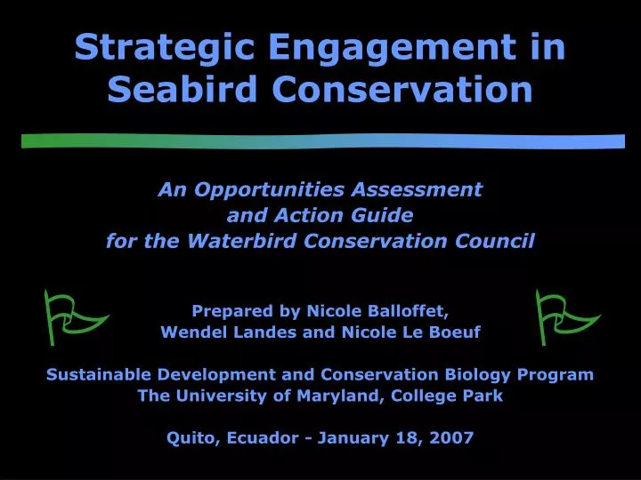 strategic engagement in seabird conservation