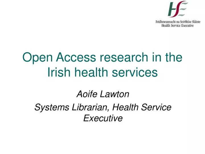 open access research in the irish health services
