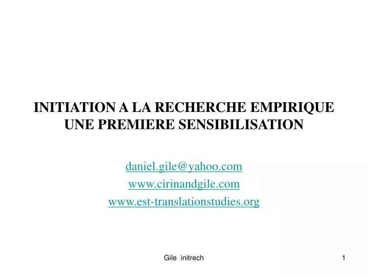 initiation a la recherche empirique une premiere sensibilisation