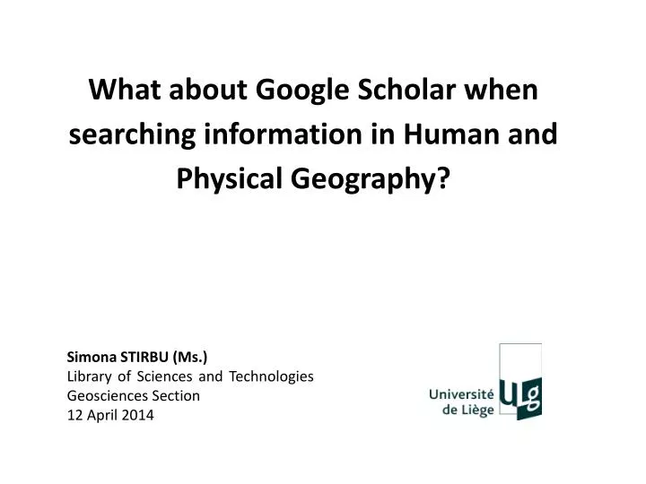 what about google scholar when searching information in human and physical geography
