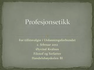 profesjonsetikk