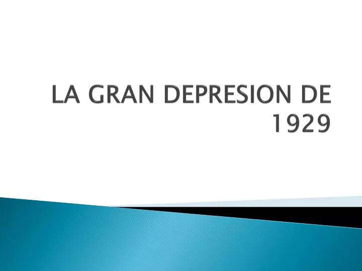 la gran depresion de 1929