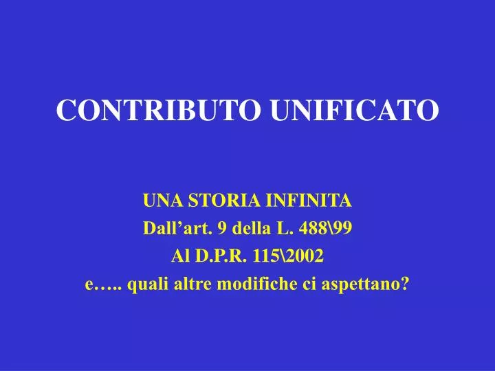 contributo unificato