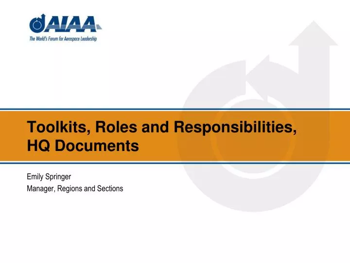 toolkits roles and responsibilities hq documents