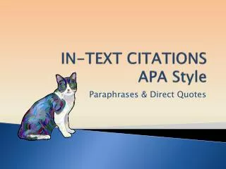 IN-TEXT CITATIONS APA Style