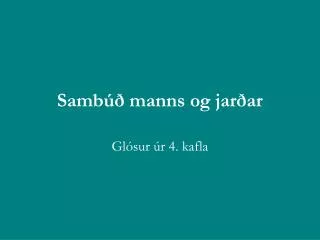 samb manns og jar ar