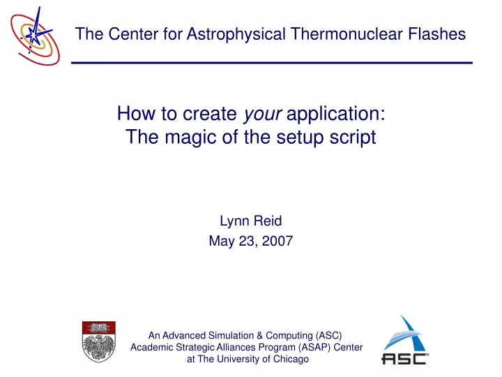 how to create your application the magic of the setup script