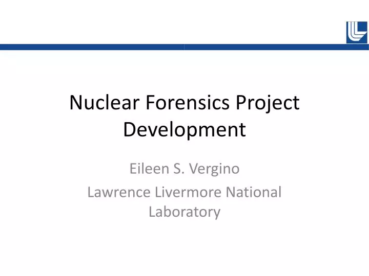 nuclear forensics project development