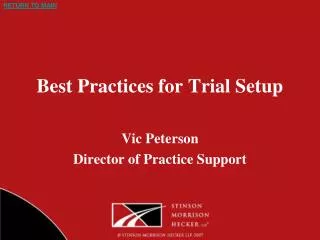 Best Practices for Trial Setup