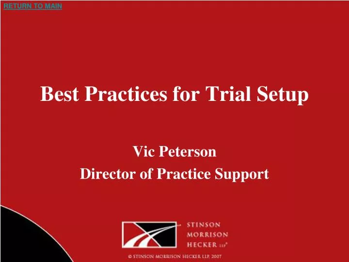 best practices for trial setup