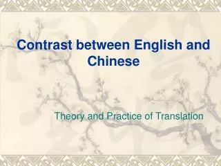contrast between english and chinese