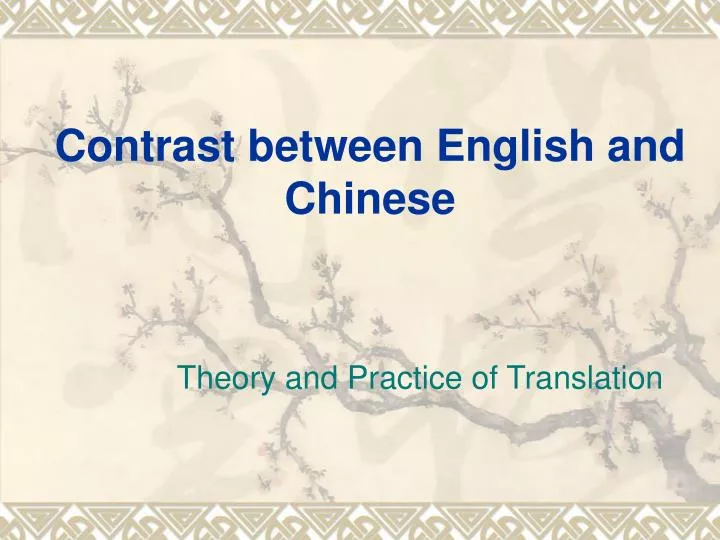 contrast between english and chinese