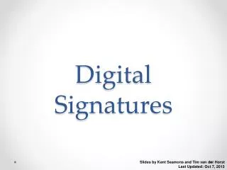 Digital Signatures