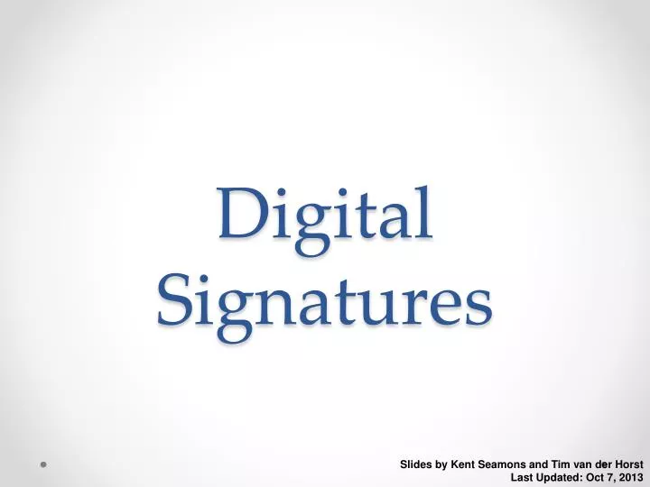 digital signatures
