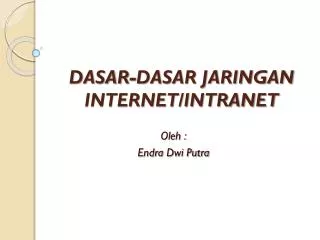 dasar dasar jaringan internet intranet