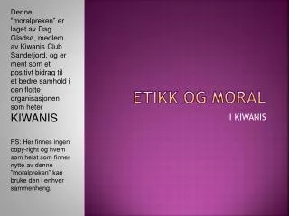 etikk og moral