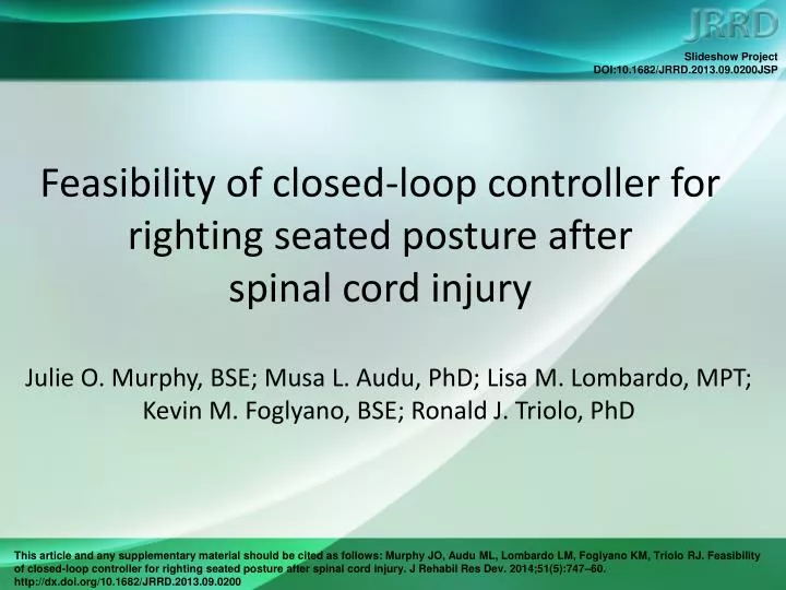 feasibility of closed loop controller for righting seated posture after spinal cord injury