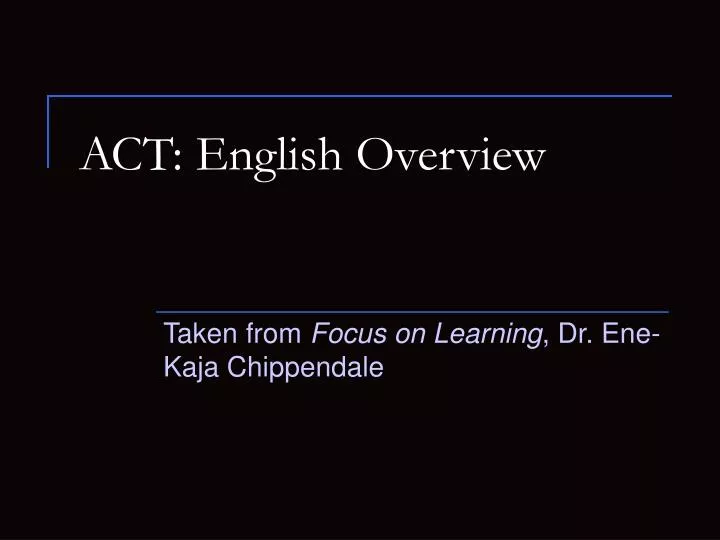act english overview