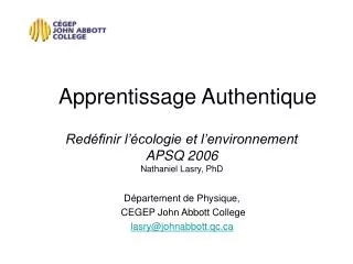 apprentissage authentique
