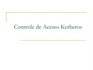 controle de acesso kerberos