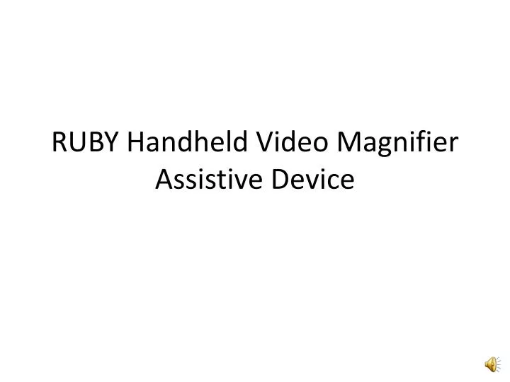 ruby handheld video magnifier assistive device