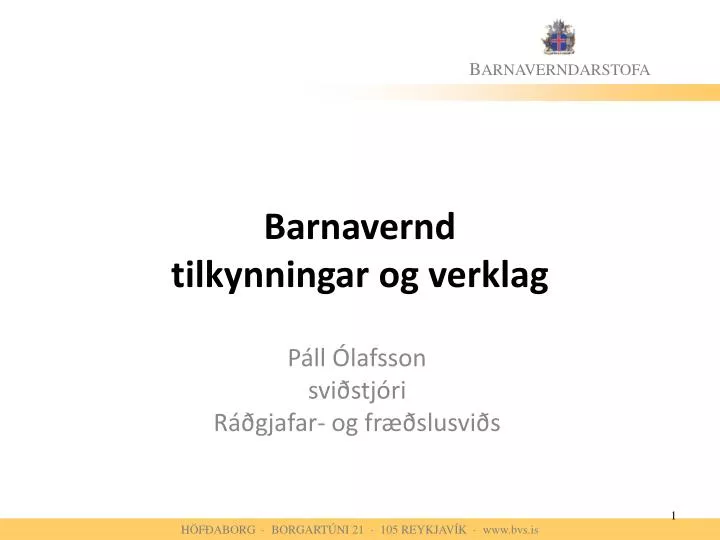 barnavernd tilkynningar og verklag