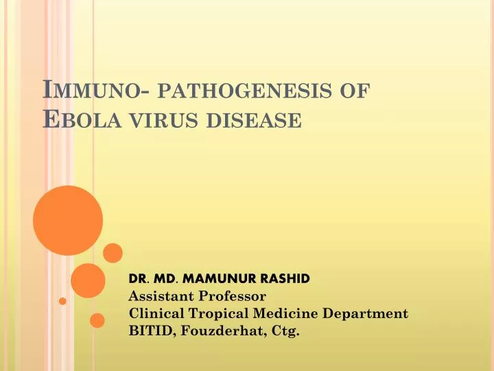immuno pathogenesis of ebola virus disease