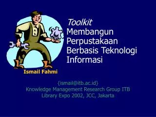 toolkit membangun perpustakaan berbasis teknologi informasi