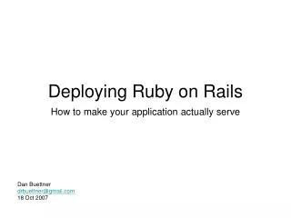 Deploying Ruby on Rails