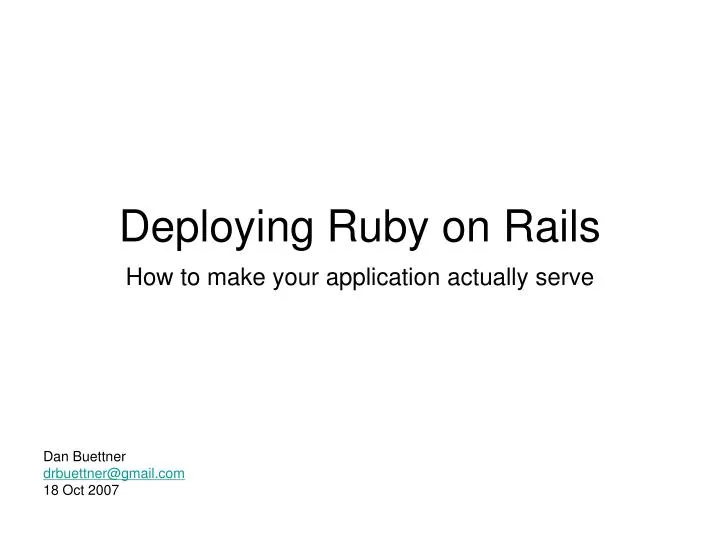 deploying ruby on rails