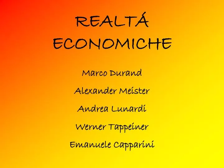 realt economiche