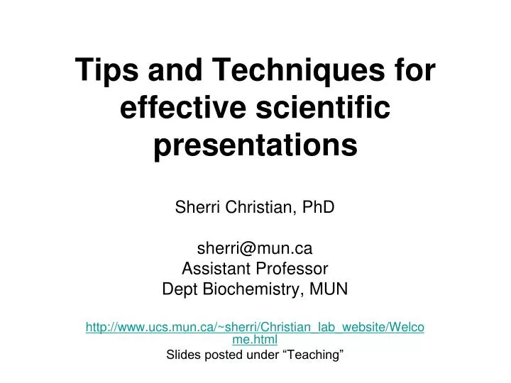 tips and techniques for effective scientific presentations